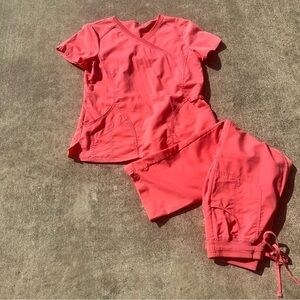 Scrubstar Bold Coral Scrub Top   HG